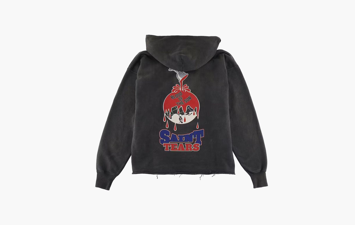 Saint Mxxxxxx x Denim Tears Holy Grail Hoodie Vintage Black | The Sortage