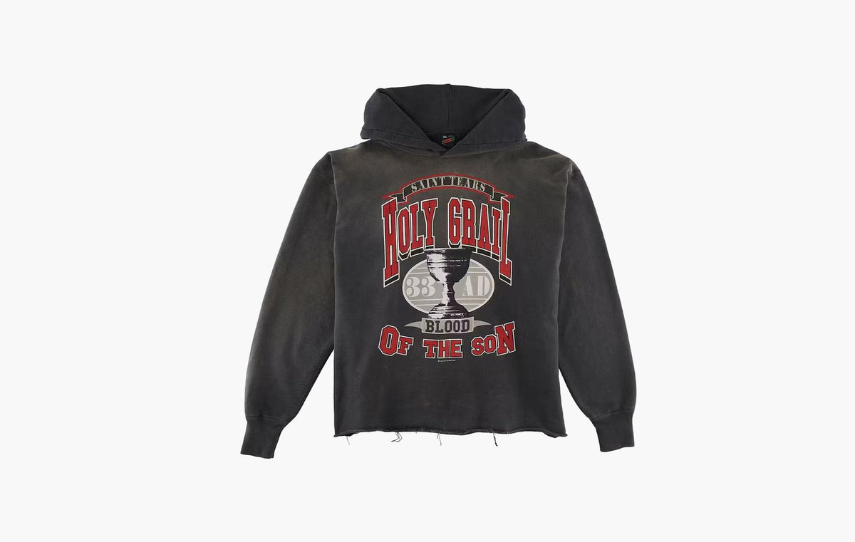 Saint Mxxxxxx x Denim Tears Holy Grail Hoodie Vintage Black | The Sortage