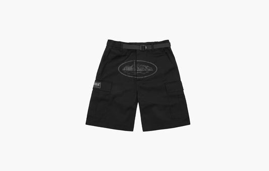 Corteiz Alcatraz Cargo Shorts Triple Black | The Sortage