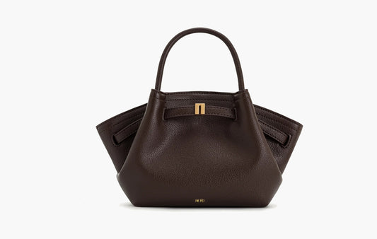 Hana Mini Vegan Leather Tote Bag "Dark Brown"