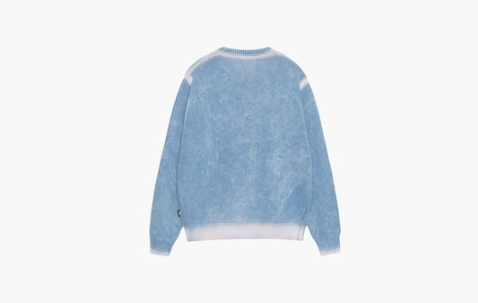 Stussy Faded Cotton Knit Crew Blue | The Sortage