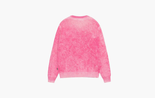 Stussy Faded Cotton Knit Crew Pink | The Sortage