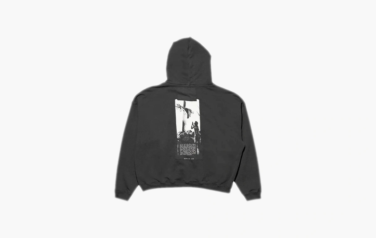Artist Defends Baggy Assemblage Zip Hoodie "Faded Black"