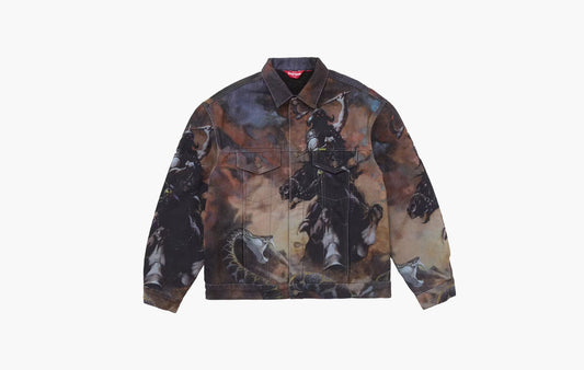 Supreme Frazetta Faux Shearling Lined Trucker Jacket Multicolor | The Sortage