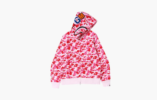 BAPE ABC Camo Shark Full Zip Hoodie "Pink"