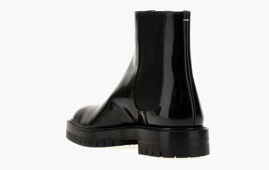 Maison Margiela Tabi Chelsea Leather Boots Black | Sortage.