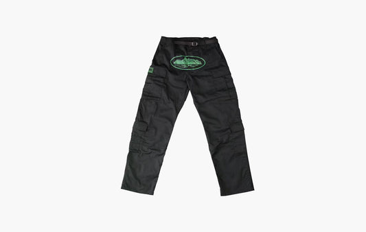 Corteiz Mula Guerillaz Cargos Black Green | The Sortage