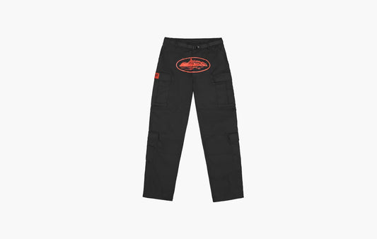 Corteiz Guerillaz Cargos Black Red | The Sortage