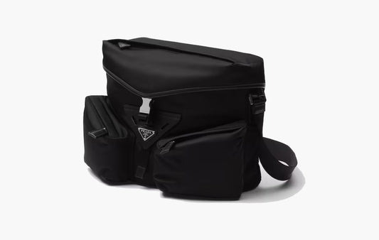 Prada Re-Nylon And Leather Shoulder Bag Black | The Sortage