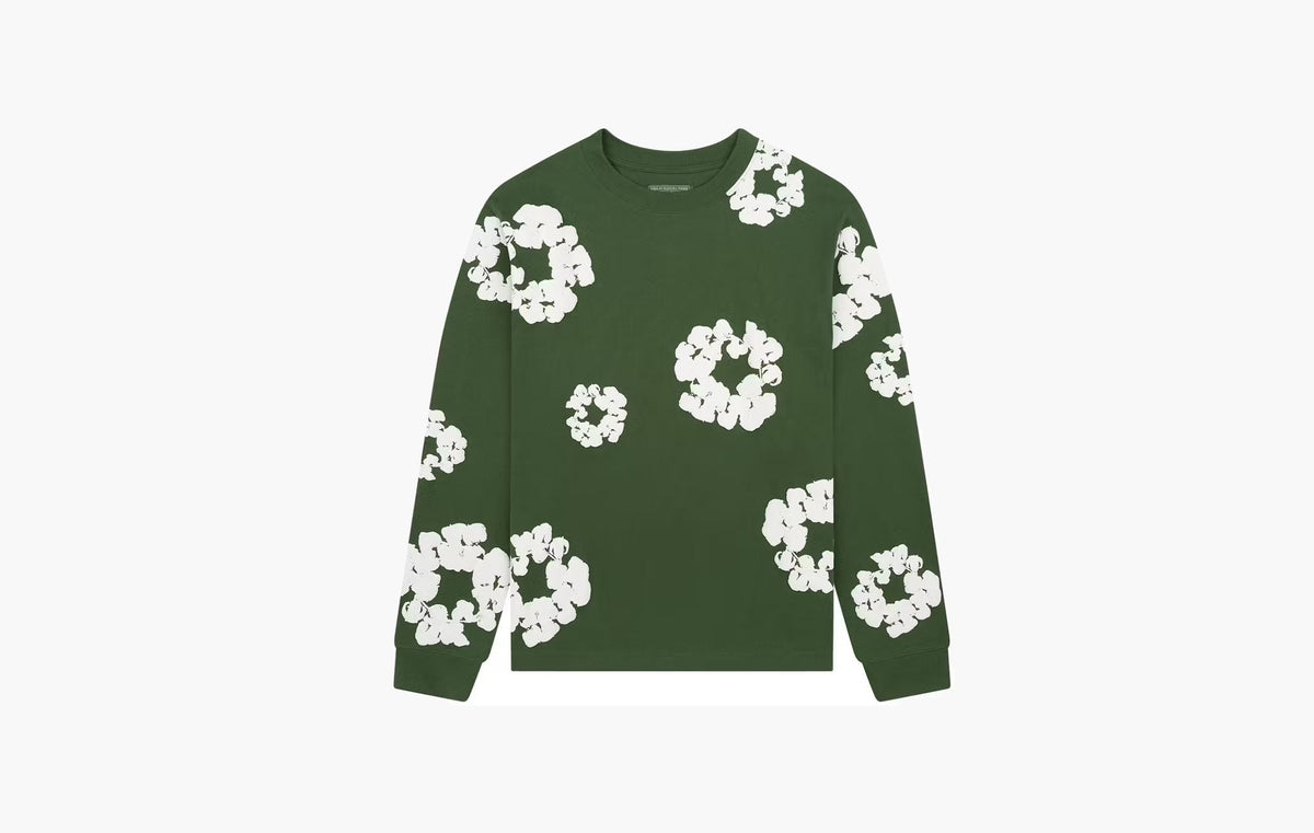 Denim Tears Long Sleeve Cotton Wreath T-shirt Green | The Sortage