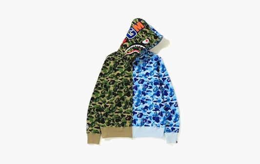 BAPE ABC Separate Shark Full Zip Hoodie "Green/Blue"