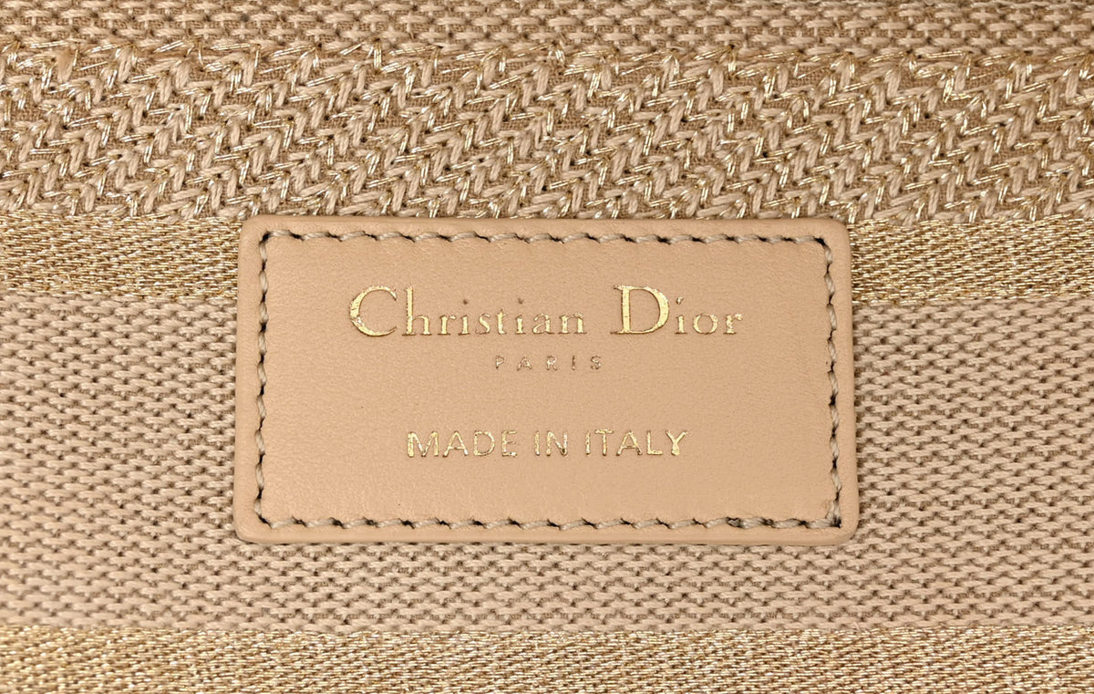 Medium Lady D-Lite Bag "Beige Cannage Embroidery"