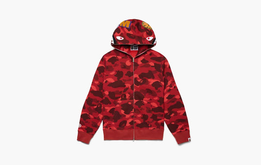 BAPE Color Camo Shark Full Zip Hoodie "Red"
