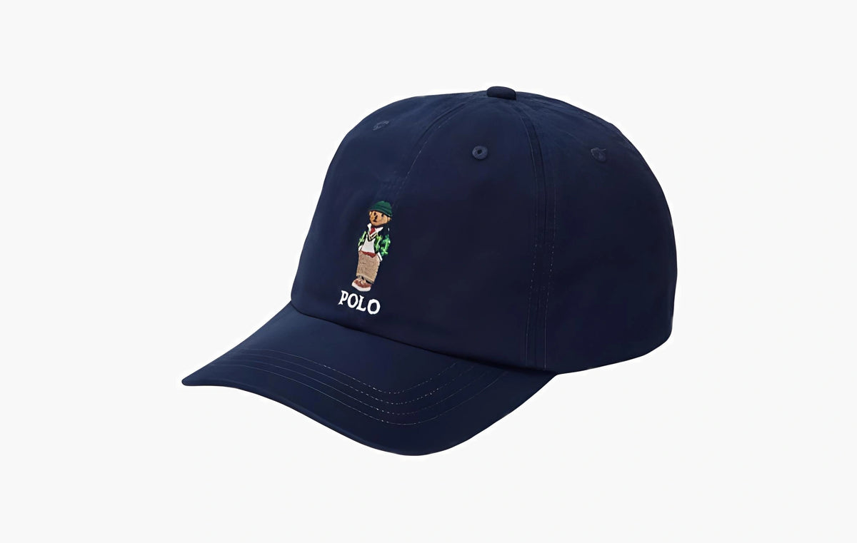 Bear-Embroidered Baseball Cap "Blue"