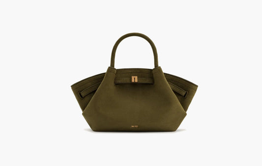 Hana Mini Faux Suede Tote Bag "Dark Olive"