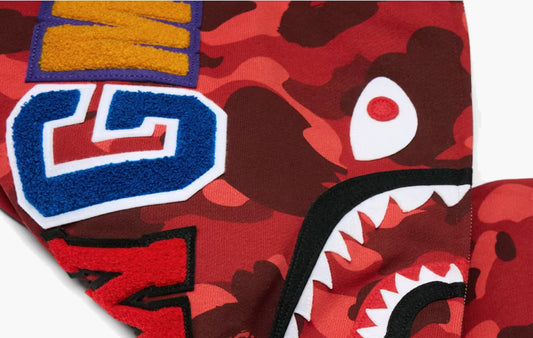 BAPE Color Camo Shark Full Zip Hoodie "Red"