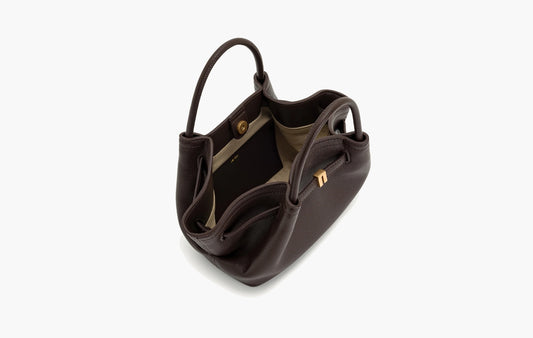 Hana Mini Vegan Leather Tote Bag "Dark Brown"
