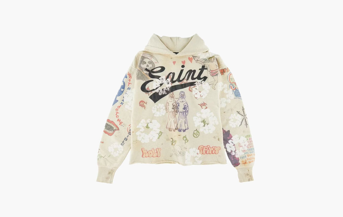 Saint Mxxxxxx x Denim Tears Graffiti Hoodie Grey | The Sortage
