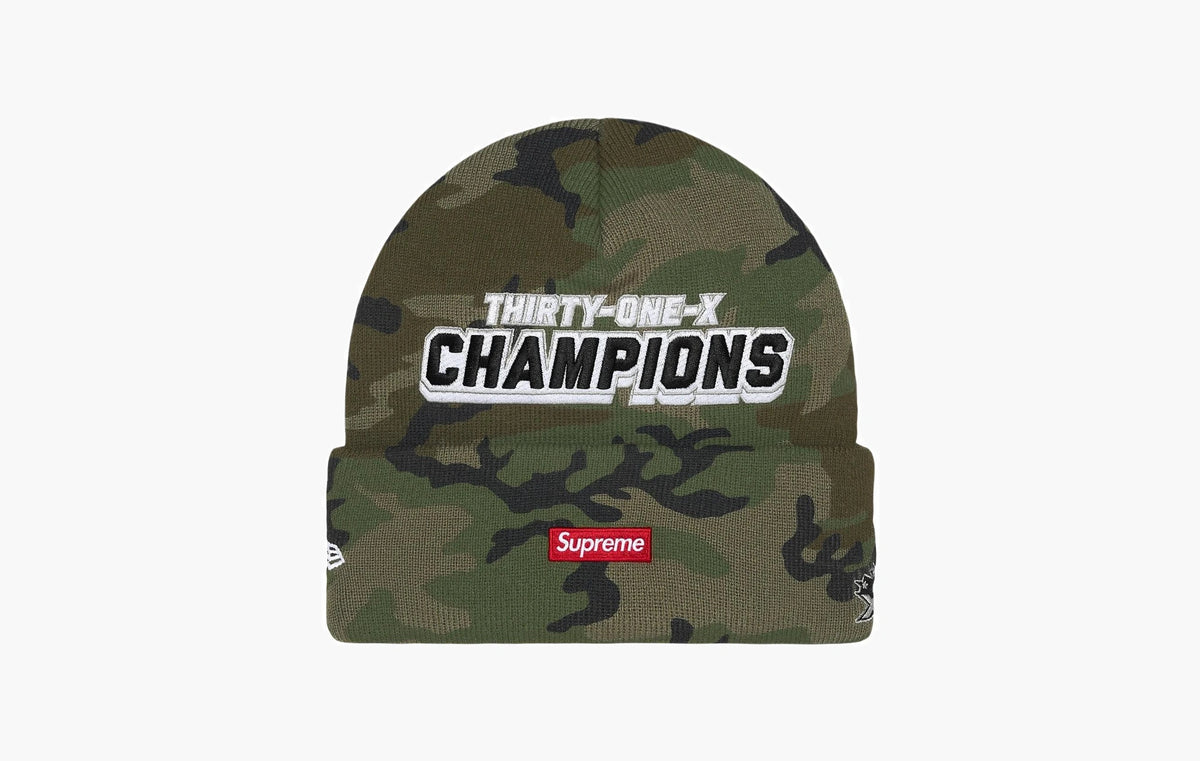 New Era Football Embroidered Beanie Hat "Woodland Camouflage"