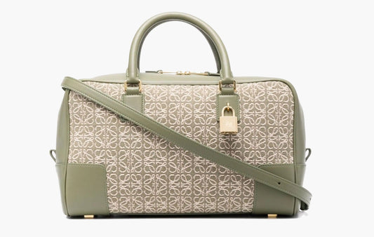 Loewe Amazona 28 Jacquard Tote Bag Olive Beige | The Sortage