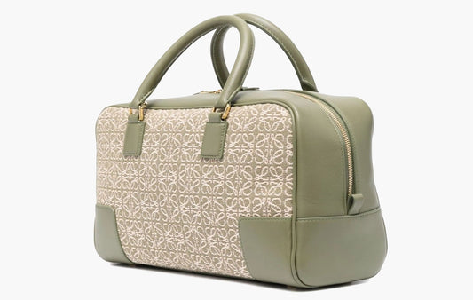 Loewe Amazona 28 Jacquard Tote Bag Olive Beige | The Sortage