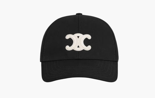 Celine Triopmphe Peaked Cotton Baseball Black | Sortage.