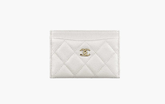 Chanel СС Mini Logo Calfskin Leather Cardholder White | Sortage