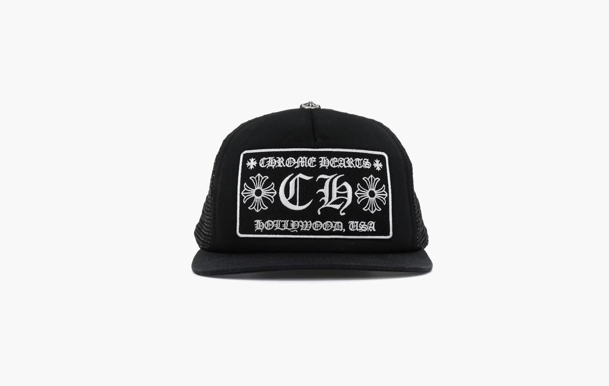 Chrome Hearts CH Hollywood Trucker Hat Black/Black | The Sortage