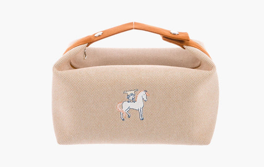 Hermes Toile Bride-A-Brac Cabriole Case Brown & Beige | The Sortage