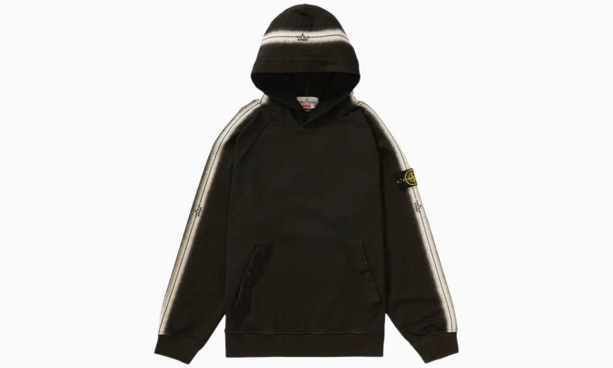 Supreme Stone Island Stripe Hooded Sweatshirt Black | The Sortage