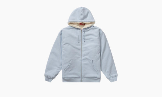 Supreme Faux Fur Lined Zip Up Hooded Sweatshirt Light Blue | The Sortage