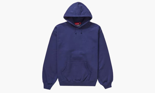 Supreme Satin Appliqué Hooded Sweatshirt Washed Navy - FW23 | The Sortage