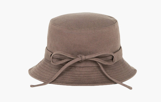 Jacquemus Le Bob Gadjo Bow Knotted Bucket Hat Brown | The Sortage