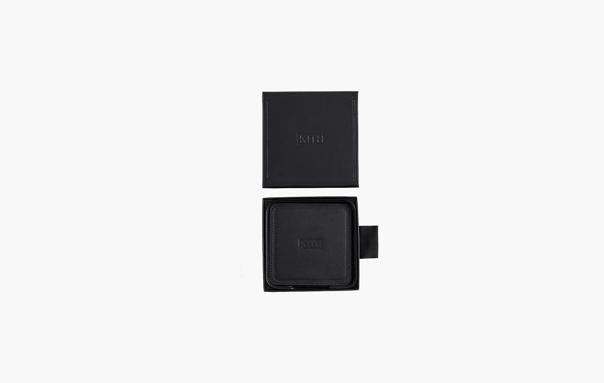 Kith Kithmas Monogram Leather Coasters Black | The Sortage