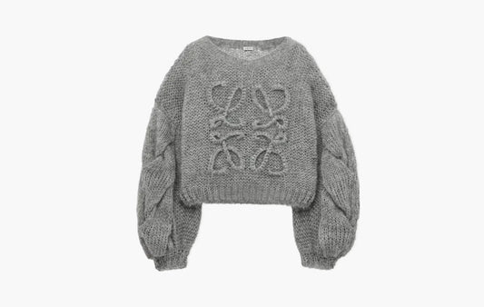 Loewe Anagram Mohair Sweater Grey Melange | Sortage.