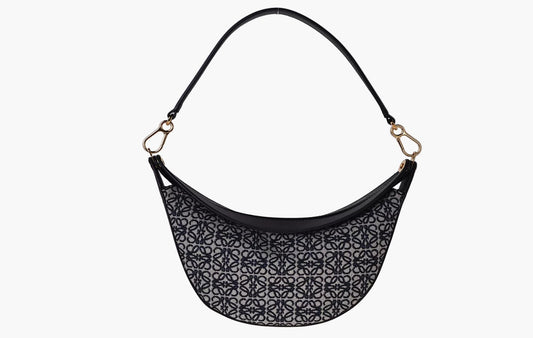 Loewe Luna Anagram Jacquard and Calfskin Leather Small Bag Navy / Black | The Sortage