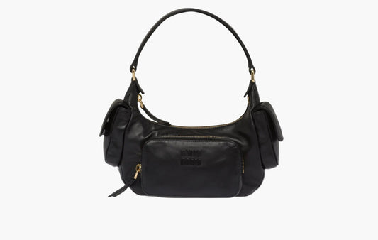 Miu Miu Nappa Leather Pocket Bag Black | The Sortage