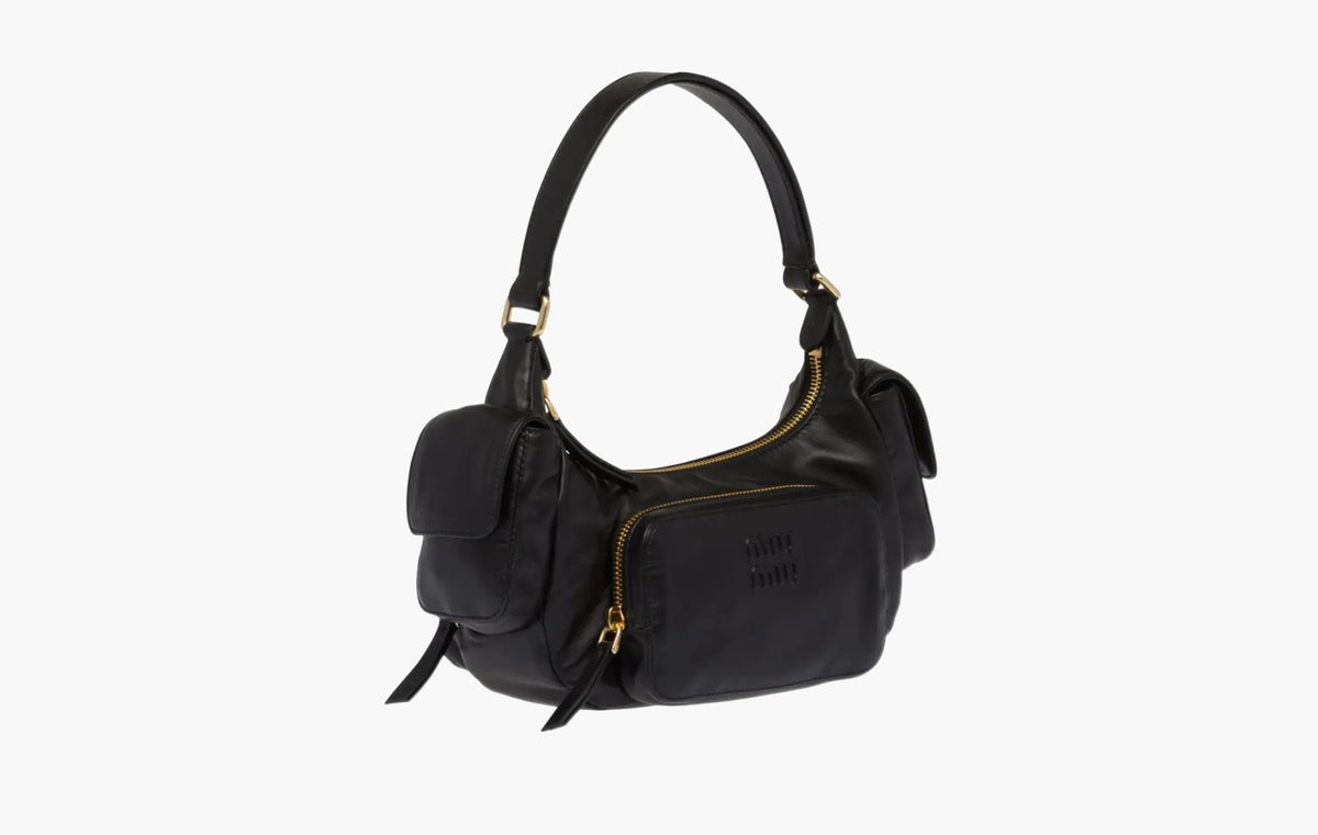 Miu Miu Nappa Leather Pocket Bag Black | The Sortage