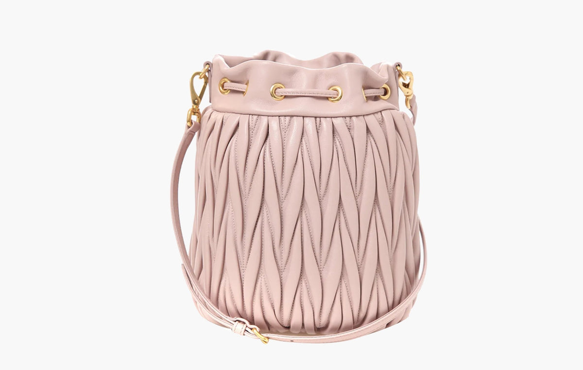 Miu Miu Matelasse Nappa Leather Bucket Bag Opal | The Sortage