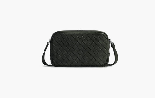 Small Intrecciato Camera Bag "Dark Green"