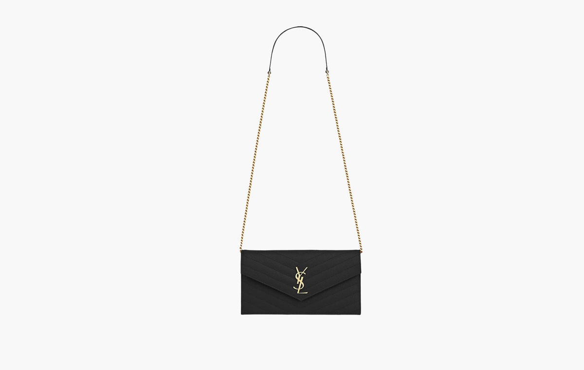 Saint Laurent Envelope Chain Wallet Noir | The Sortage