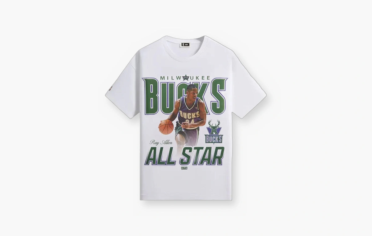 For NBA All-Star Milwaukee Bucks Ray Allen Vintage Tee "White"