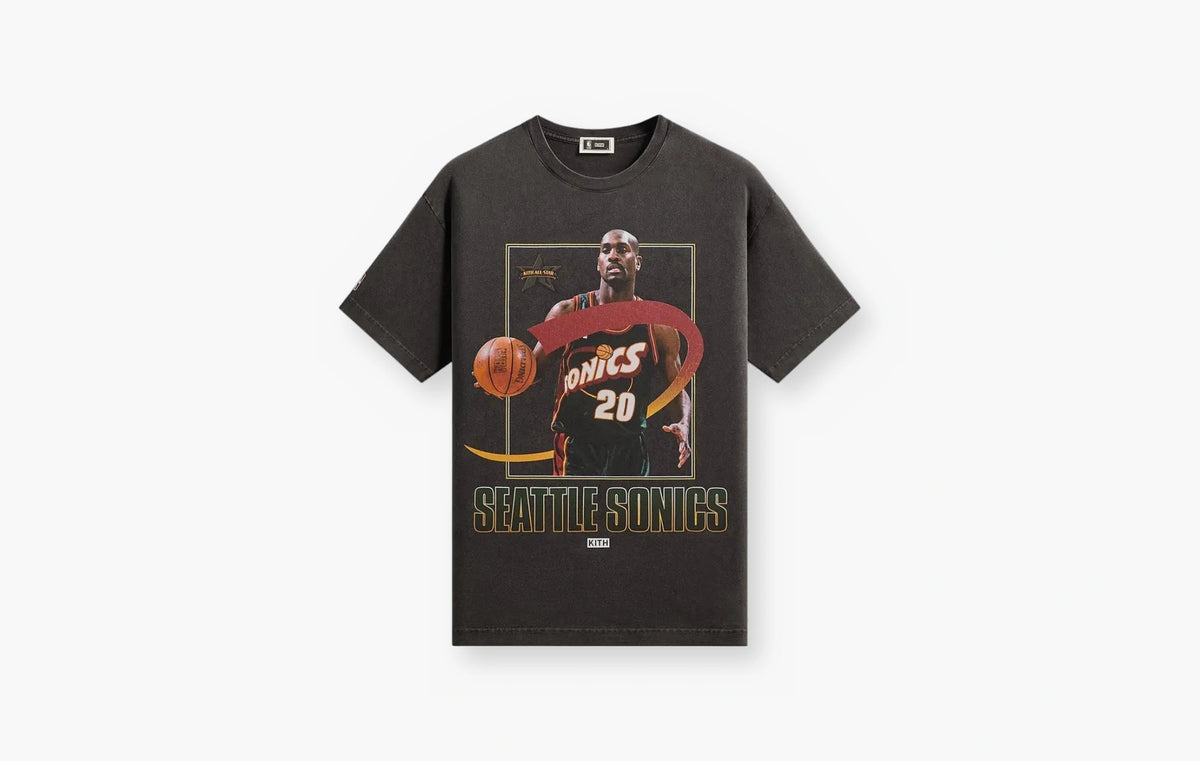 For NBA All-Star Seattle Supersonics Gary Payton Vintage Tee "Black"
