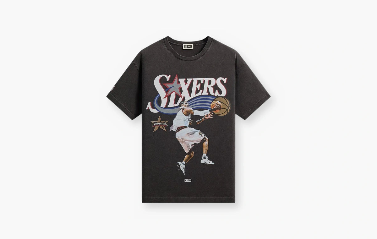For NBA All-Star Philadelphia 76ers Allen Iverson Vintage Tee "Black"