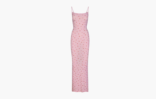 Skims Soft Lounge Long Slip Dress Cherry Blossom Print | Sortage.
