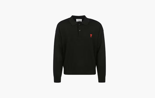 Logo Wool Poloshirt "Black/Red"