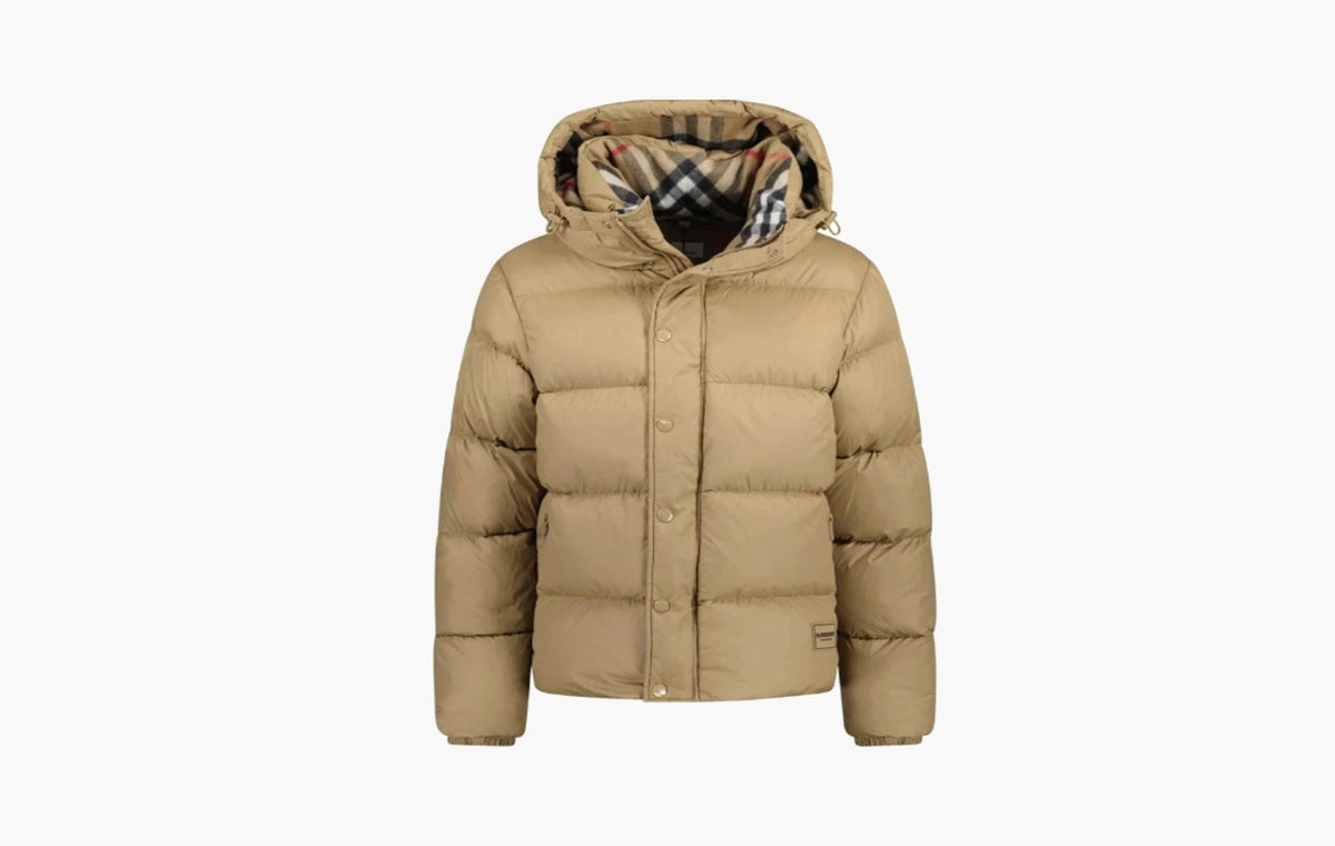 Hooded Quilted Down Jacket "Beige"