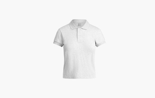 Worn In Jersey Polo Baby Tee "Light Heather Grey"