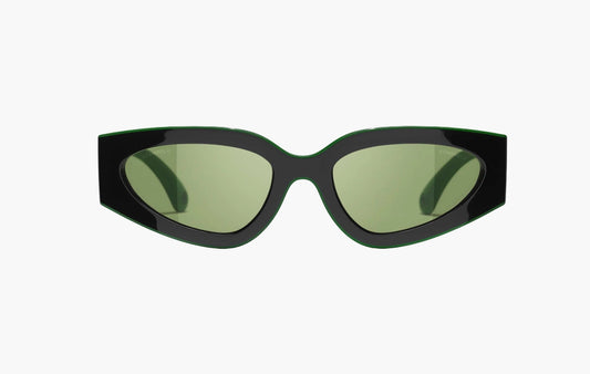 Organic Acetate Fiber Irregular Shape Sunglasses "Green"