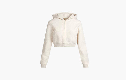 Cotton Fleece Cropped Zip Up Hoodie "Shades"